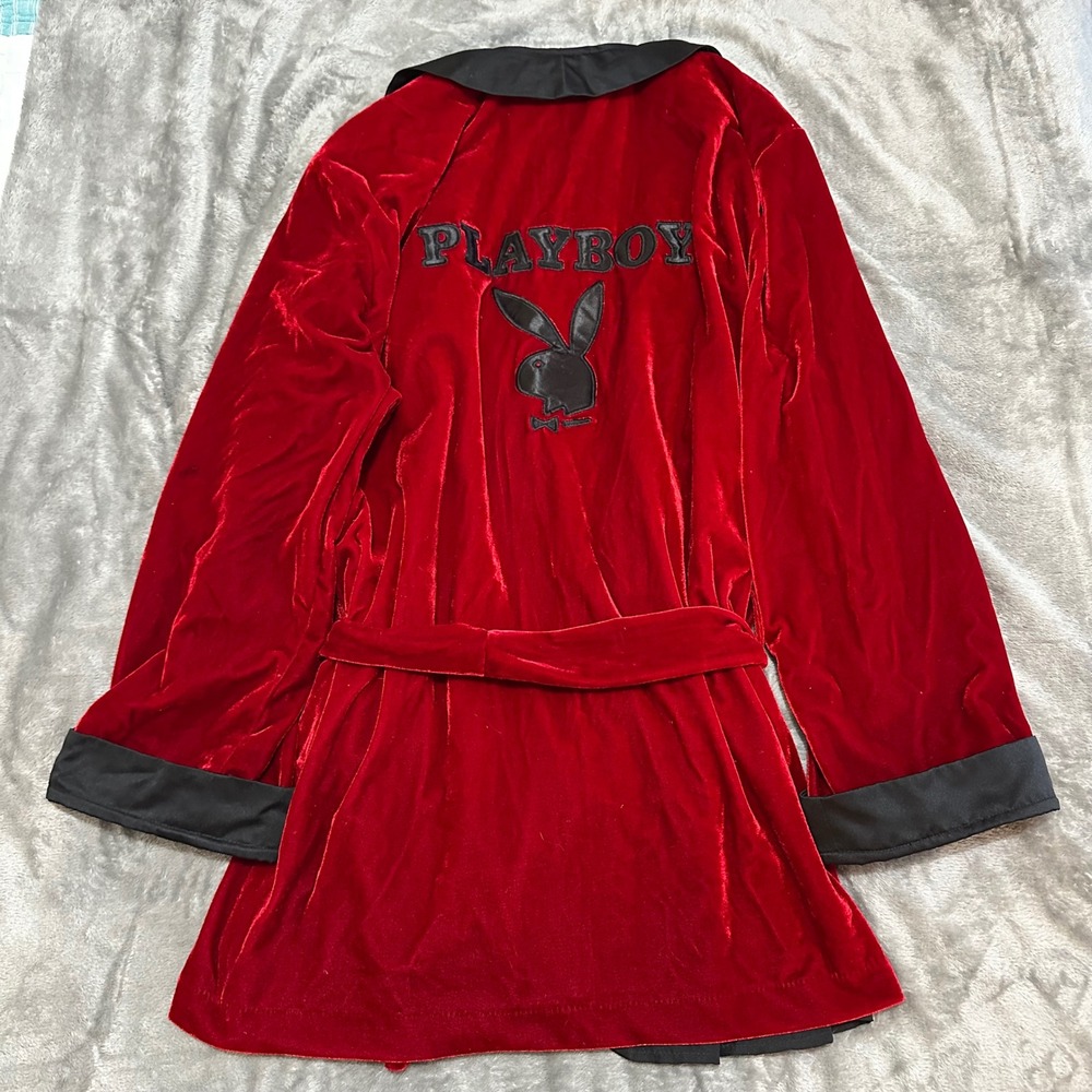 2008 Playboy Costume Collection Robe Red Velvet Bunny Logo